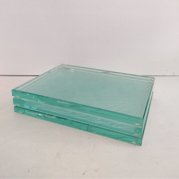 Glass Art Design Minneapolis MN Signed Floral Stucco Engraved (3) Glass Wall Art - Picture 6 of 13